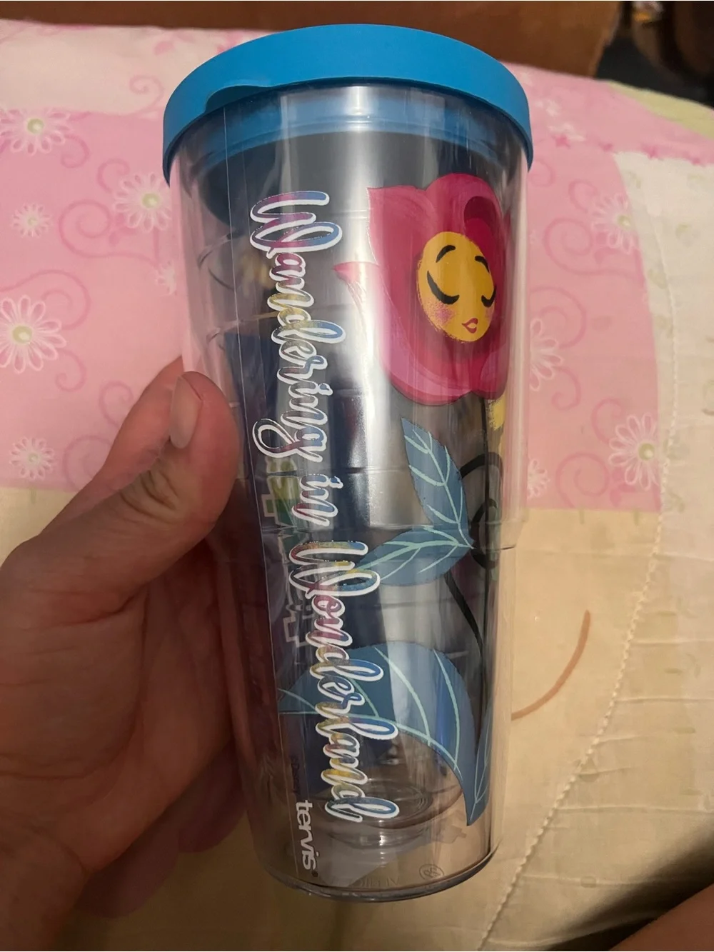 tervis Alice in Wonderland Blue Floral Travel Tumbler